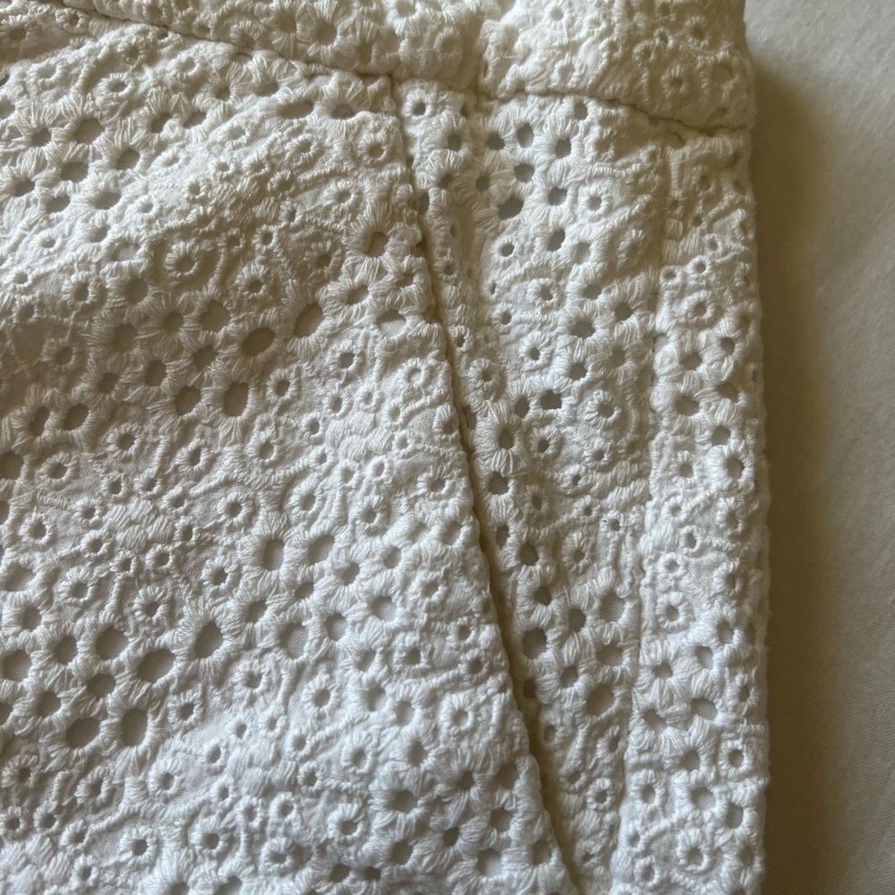 Women's White Eyelet Shorts - Picture 9 of 9
